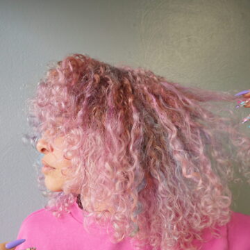 Pink Wavy Curls with Nails